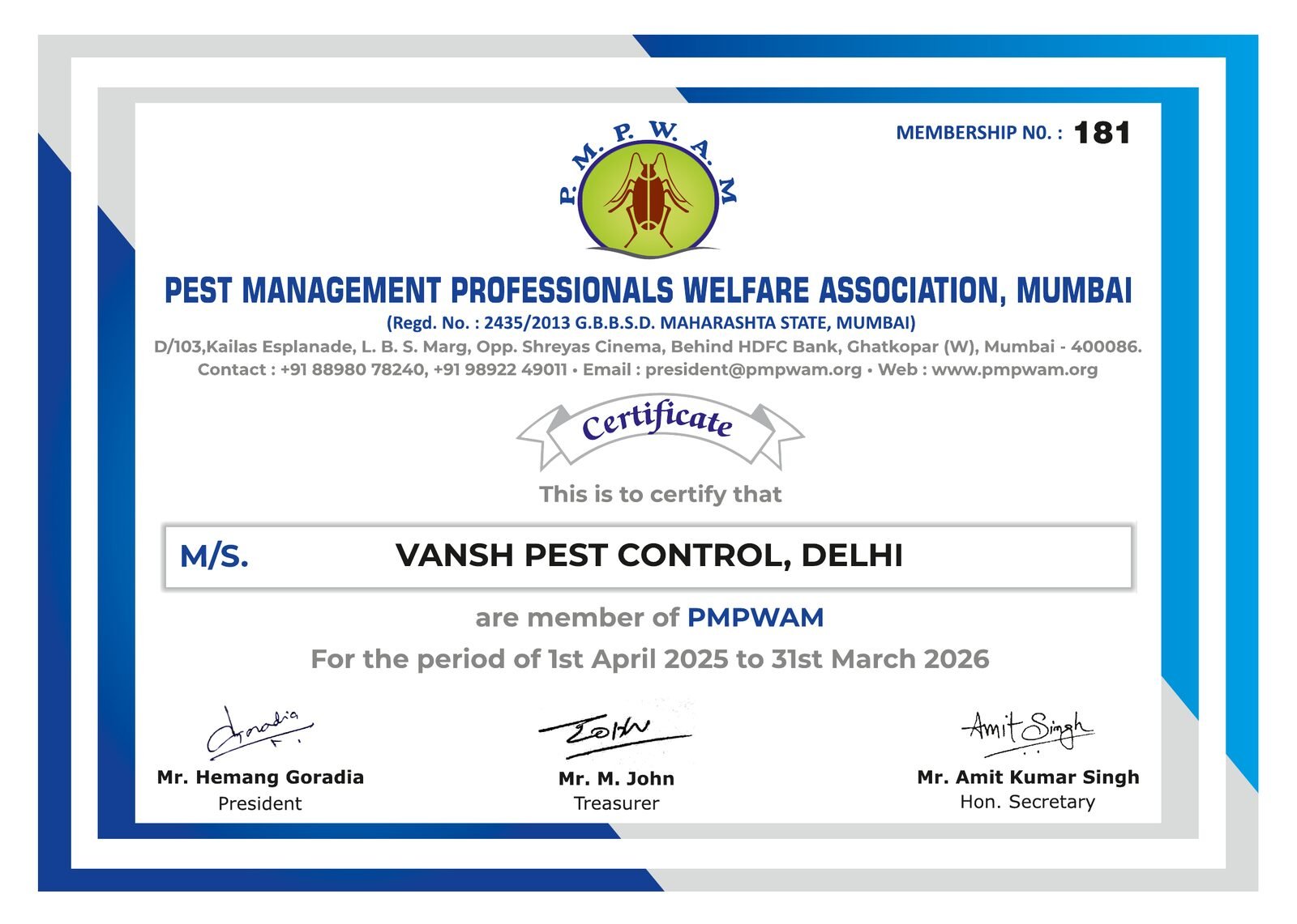 Document Preview: PMPWAM Member